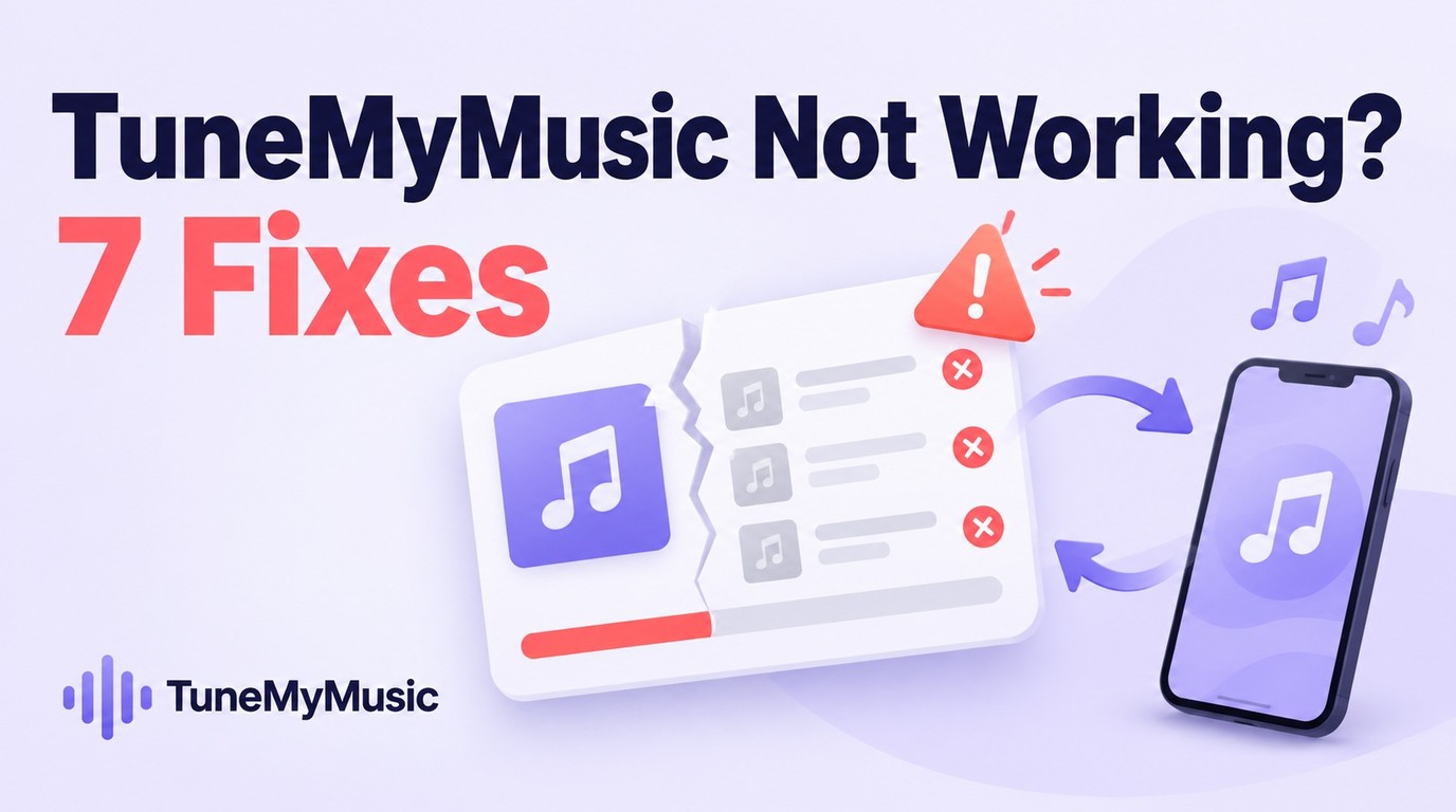 TuneMyMusic Not Working? 7 Fixes for Missing Playlists and Failed Transfers.