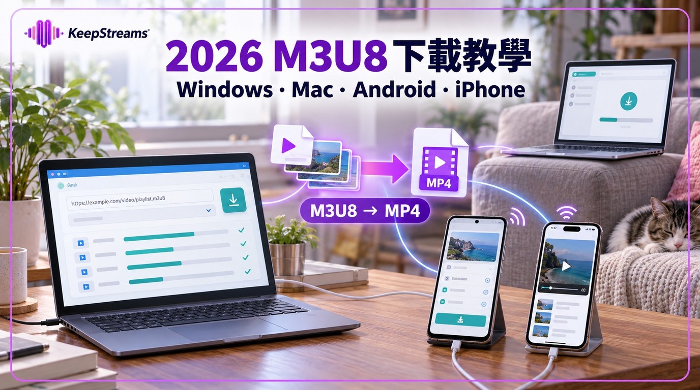 2026 M3U8影片下載：Windows、Mac、Android、iPhone的4種方法