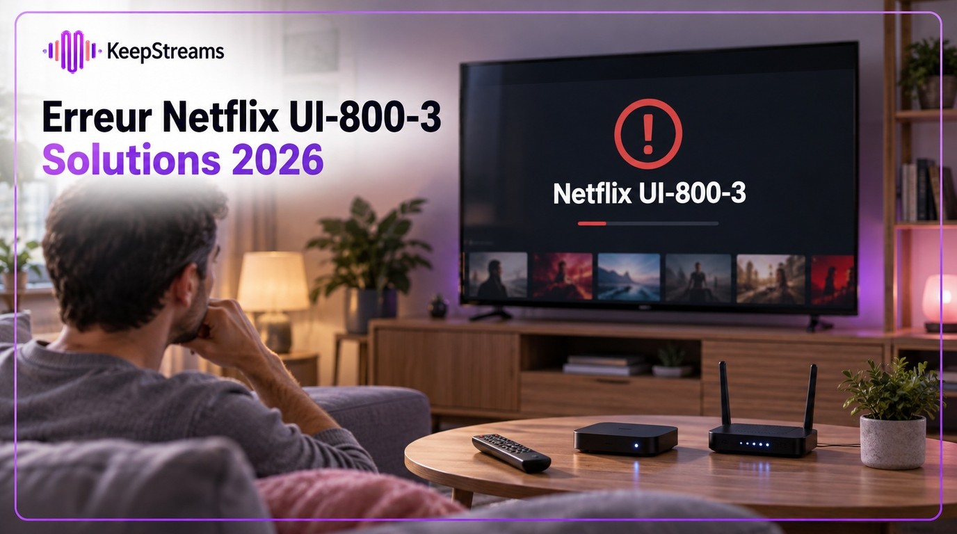 Code d'erreur Netflix UI-800-3 en 2026 : solutions par appareil
