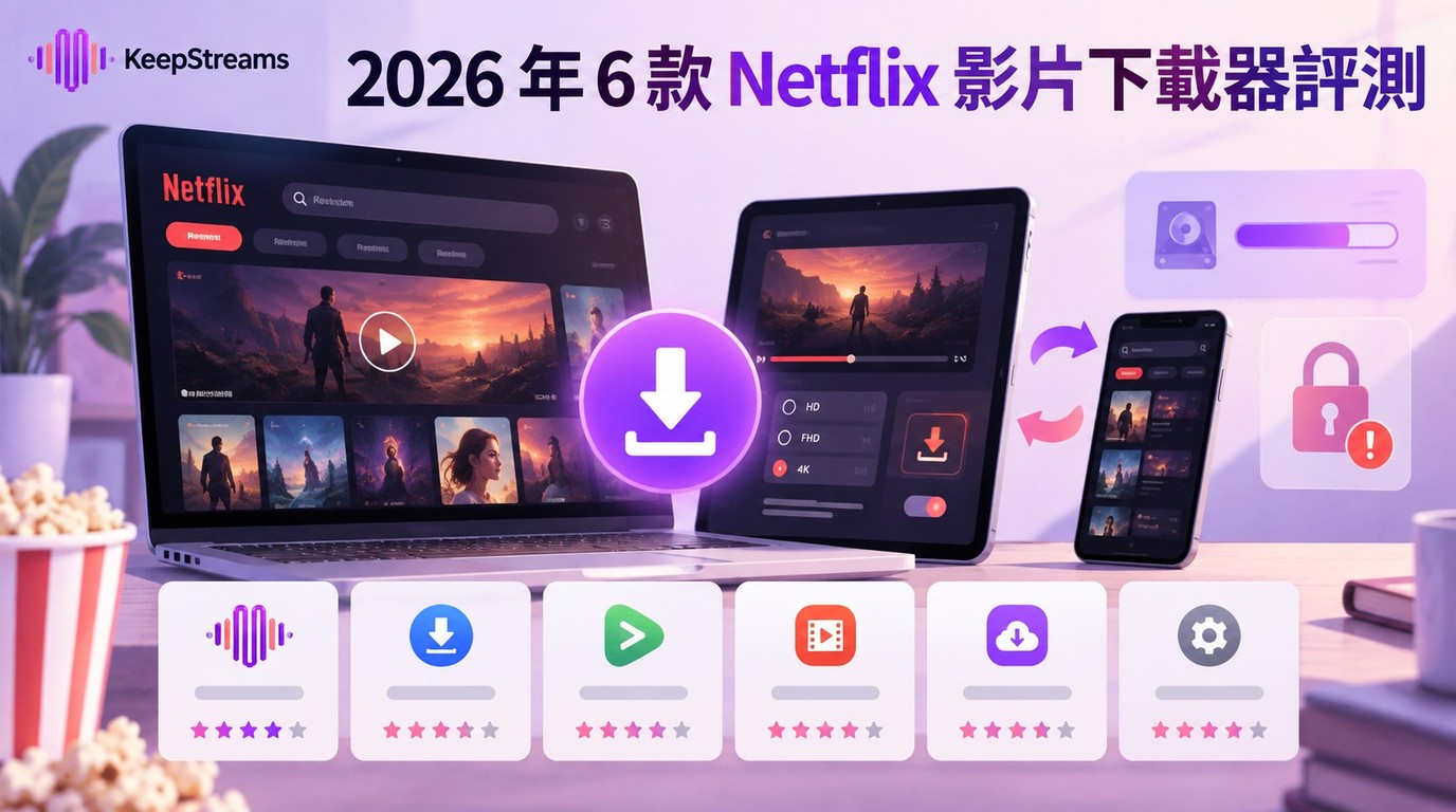 2026年6款Netflix影片下載器評測：官方限制與規格比較