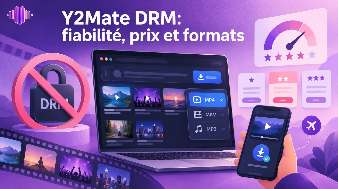 Avis Y2Mate DRM 2026 : fiabilité, prix et formats