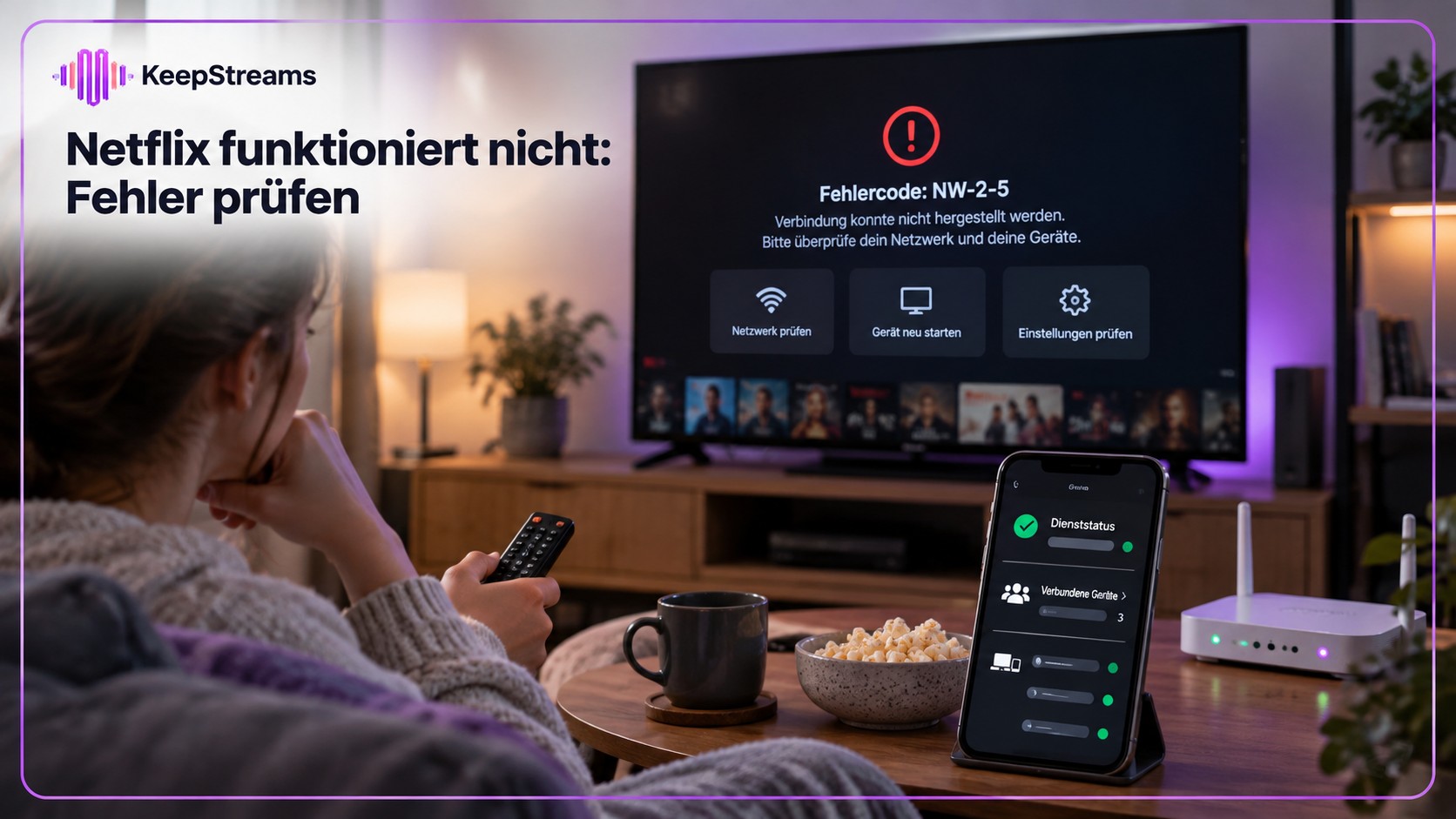 Netflix funktioniert nicht: Status, Geräte und Fehlercodes prüfen