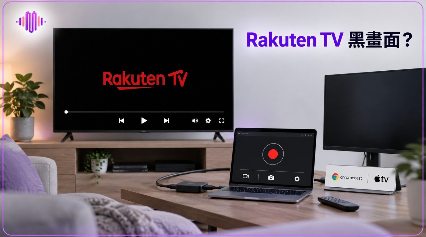 Rakuten TV黑畫面怎麼辦？播放、錄影與外接螢幕排查